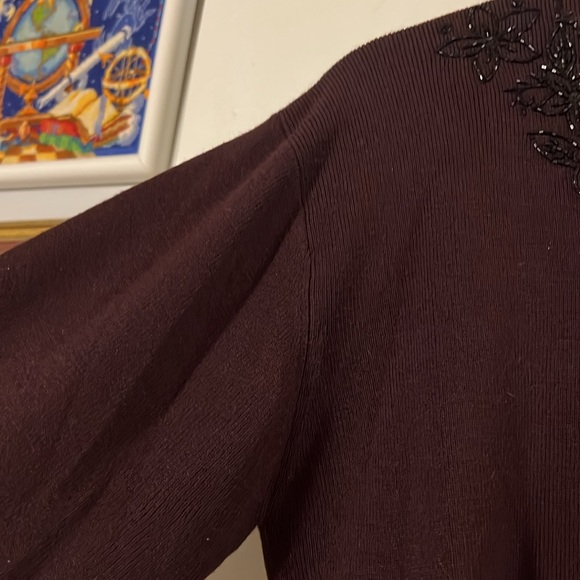 Silk Club deep purple beaded cardigan - Picture 6 of 10
